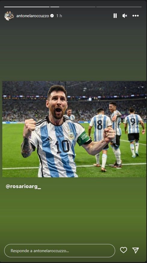 El efusivo saludo de Antonela Roccuzzo a Messi: 