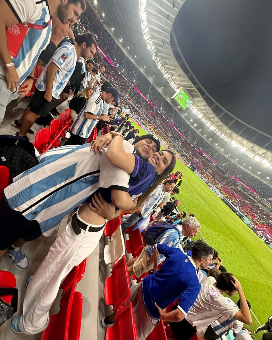 Chyna Suarez And Rasharking Celebrate With A Warm Hug In Qatar
