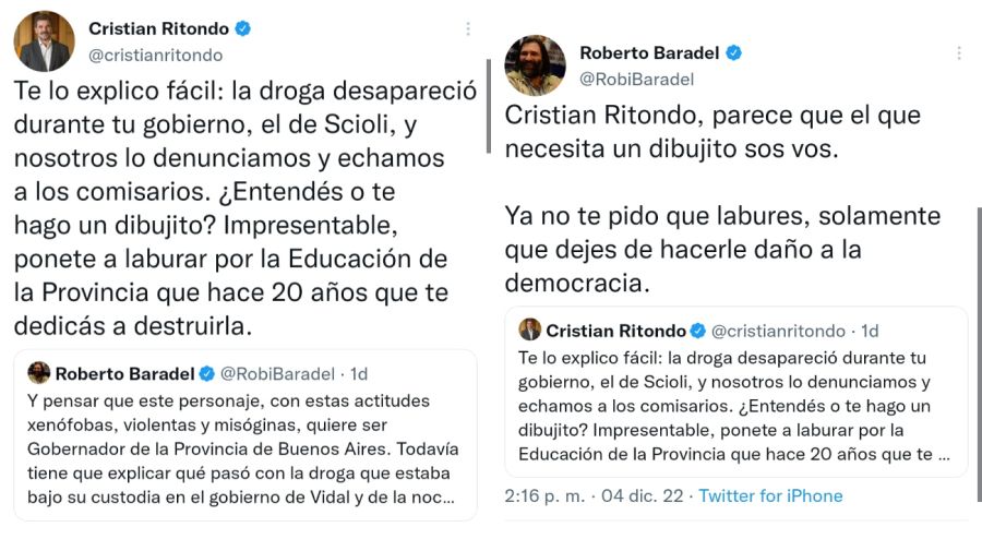 Cruce entre Cristian Ritondo y Roberto Baradel