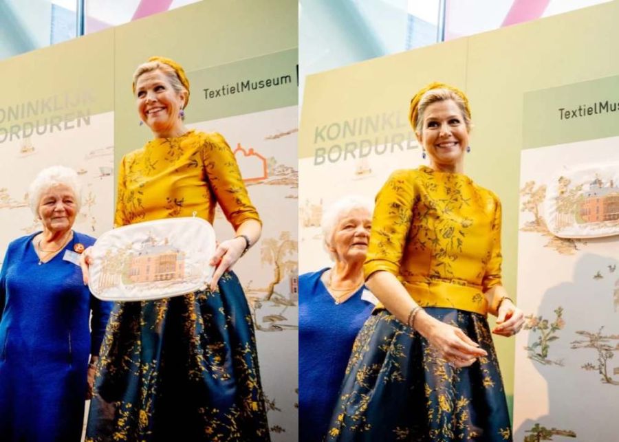 La reina Máxima de los Países Bajos y su look bicolor