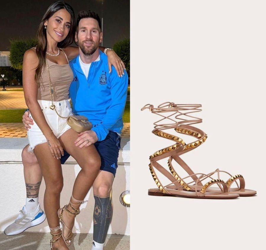 Las sandalias Valentino de Antonela Roccuzzo