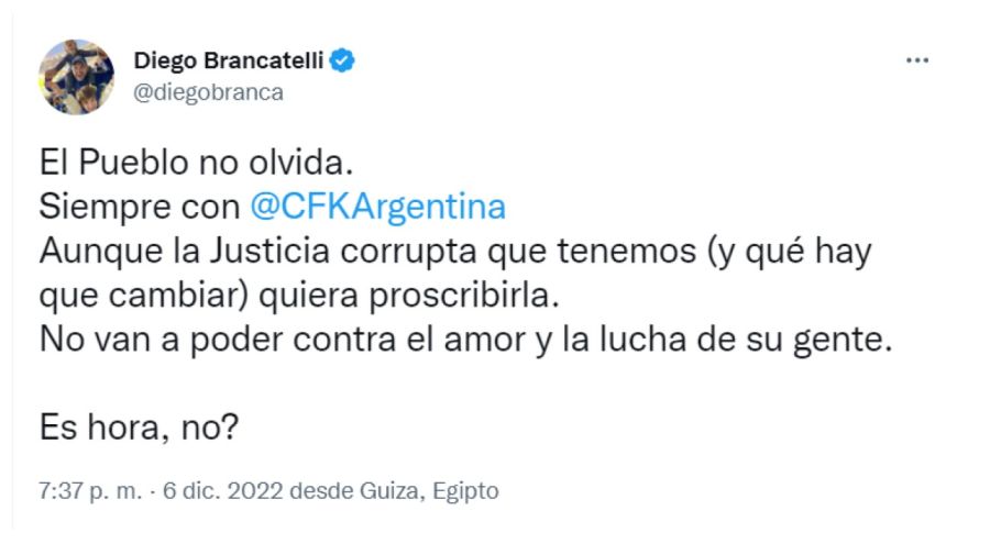 Diego Brancatelli sobre la condena a Cristina Kirchner