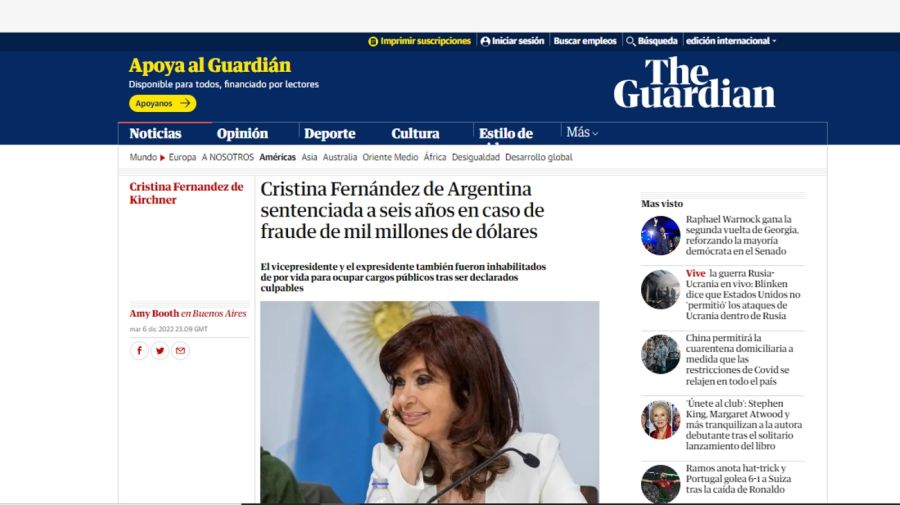 20221207 Tapas y notas sobre la condena de Cristina Kirchner.