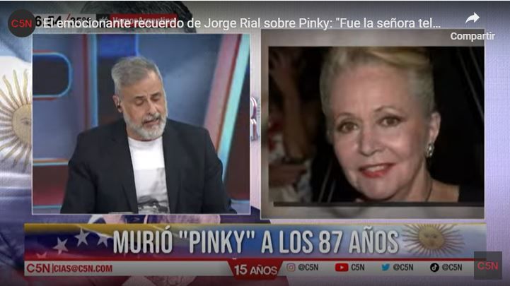 Jorge Rial elogió a Pinky en su programa