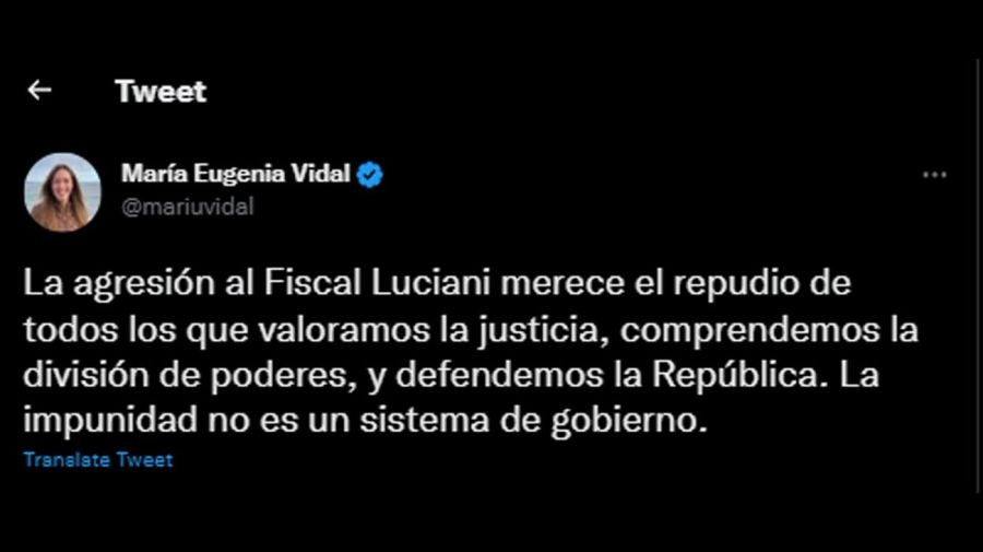 Mensajes por la agresión al fiscal Luciani