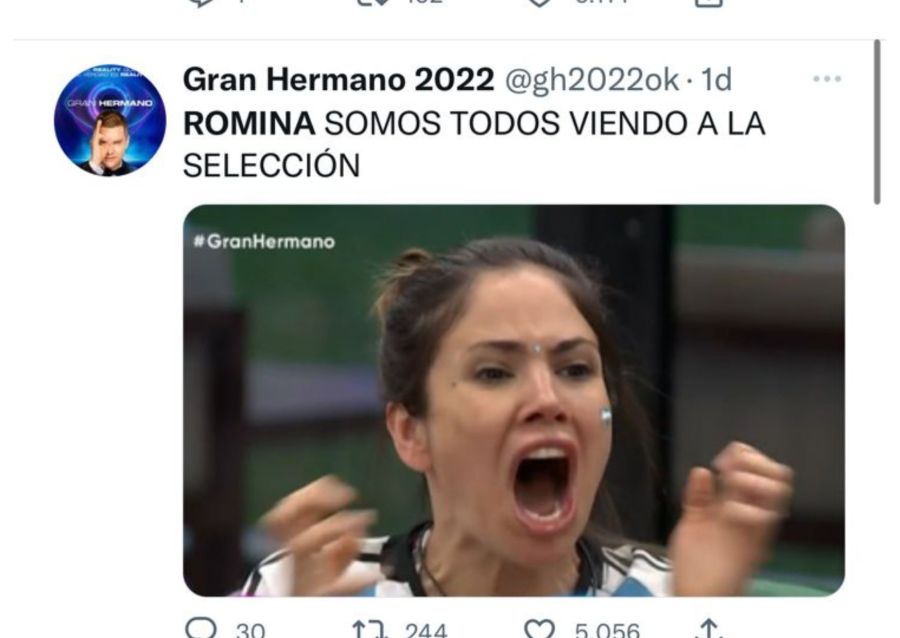 Los memes de Romina de Gran Hermano tras el partido de Argentina