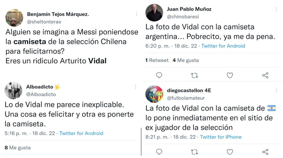 A Arturo Vidal le llovieron las críticas tras festejar el triunfo argentino.