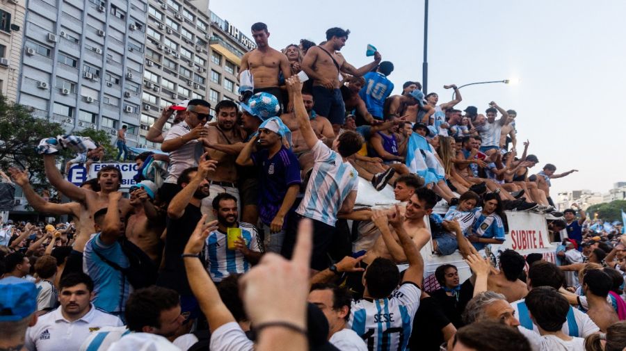 Celebrations at the Obelisk in the wake of Argentina's World Cup win.