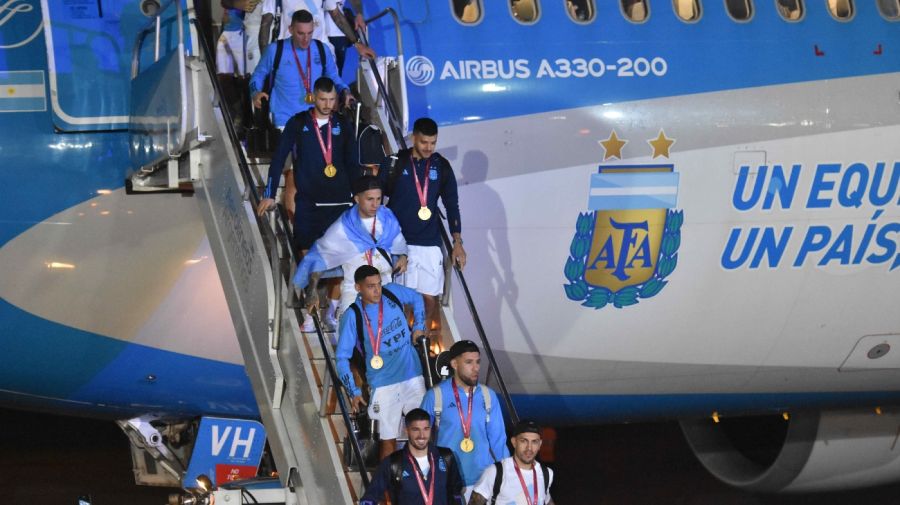 La llegada de la Selección argentina a Ezeiza