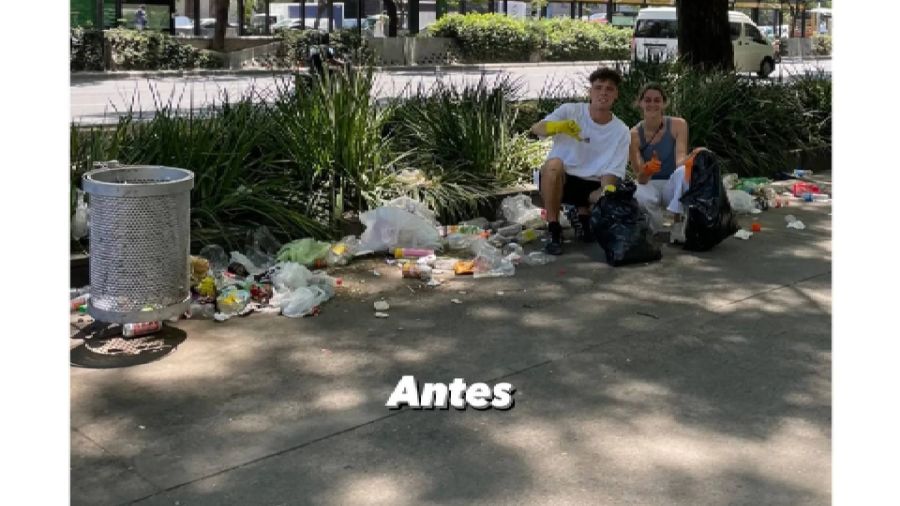 Santi Maratea fue a limpiar al Obelisco luego de los festejos