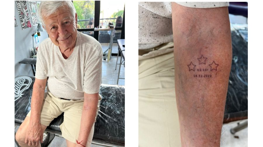 A sus 82 años se tatuó por la selección