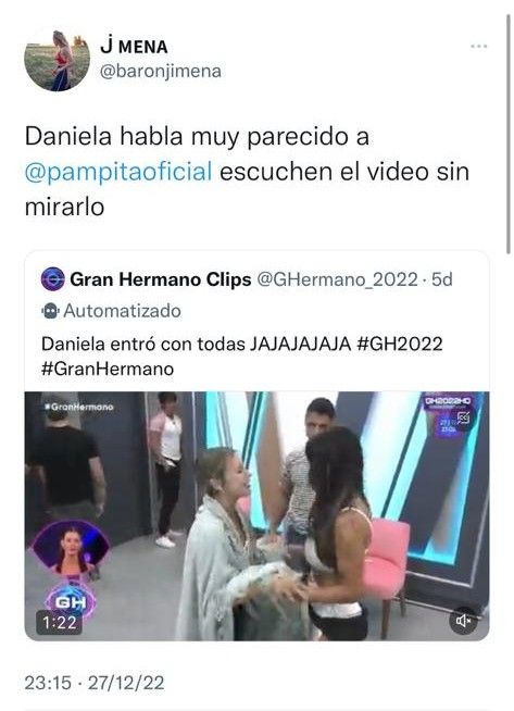 Jimena Barón descubrió que Daniela de Gran Hermano tiene la misma voz que Pampita