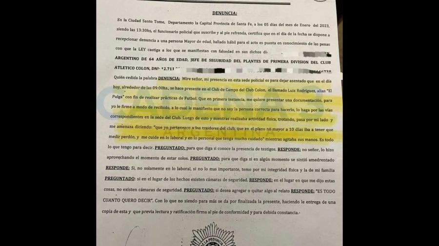 Denuncia de Pulga Rodríguez 