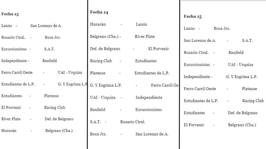 Fixture Femenino 2023