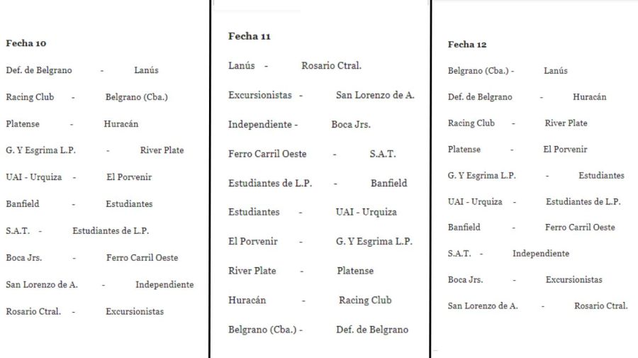 Fixture Femenino 2023