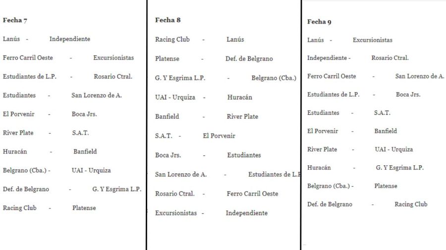 Fixture Femenino 2023