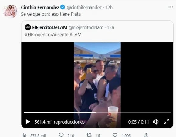 La reacción de Cinthia Fernández al ver a Matías Defederico en una fiesta de playa 