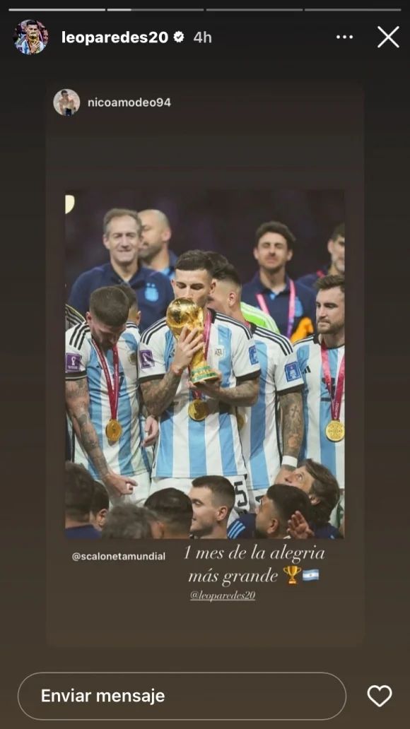 Agradecimientos de la Selección Argentina