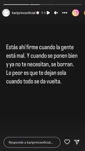 Karina, la Princesita, compartió un polémico mensaje que evidencia una decepción: 