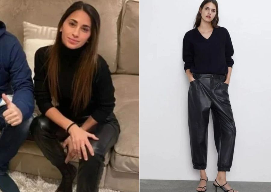 Antonela Roccuzzo: cuánto sale el look total black que lució en París