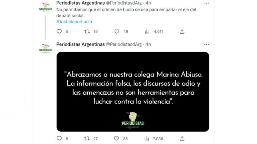 Periodistas Argentinas defensa Marina Abiuso