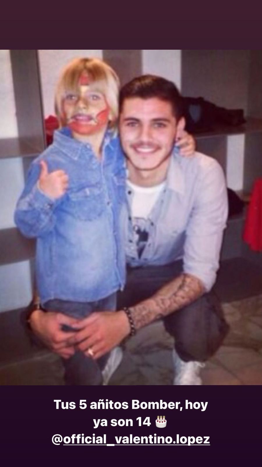 Mauro Icardi le dedicó un tierno saludo de cumpleaños a Valentino, el hijo de Wanda Nara y Maxi López: 