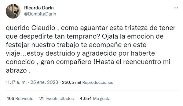 Tweet de Ricardo Darín