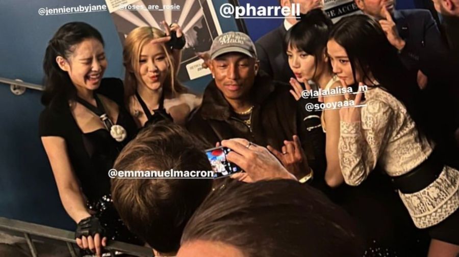 Emmanuele Macron, Pharrell y BLACKPINK