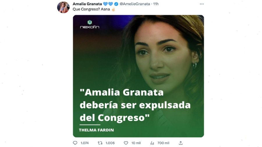 Amalia Granata contra Thelma Fardín