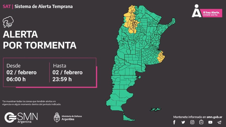 Alerta meteorológica para este jueves 20230202