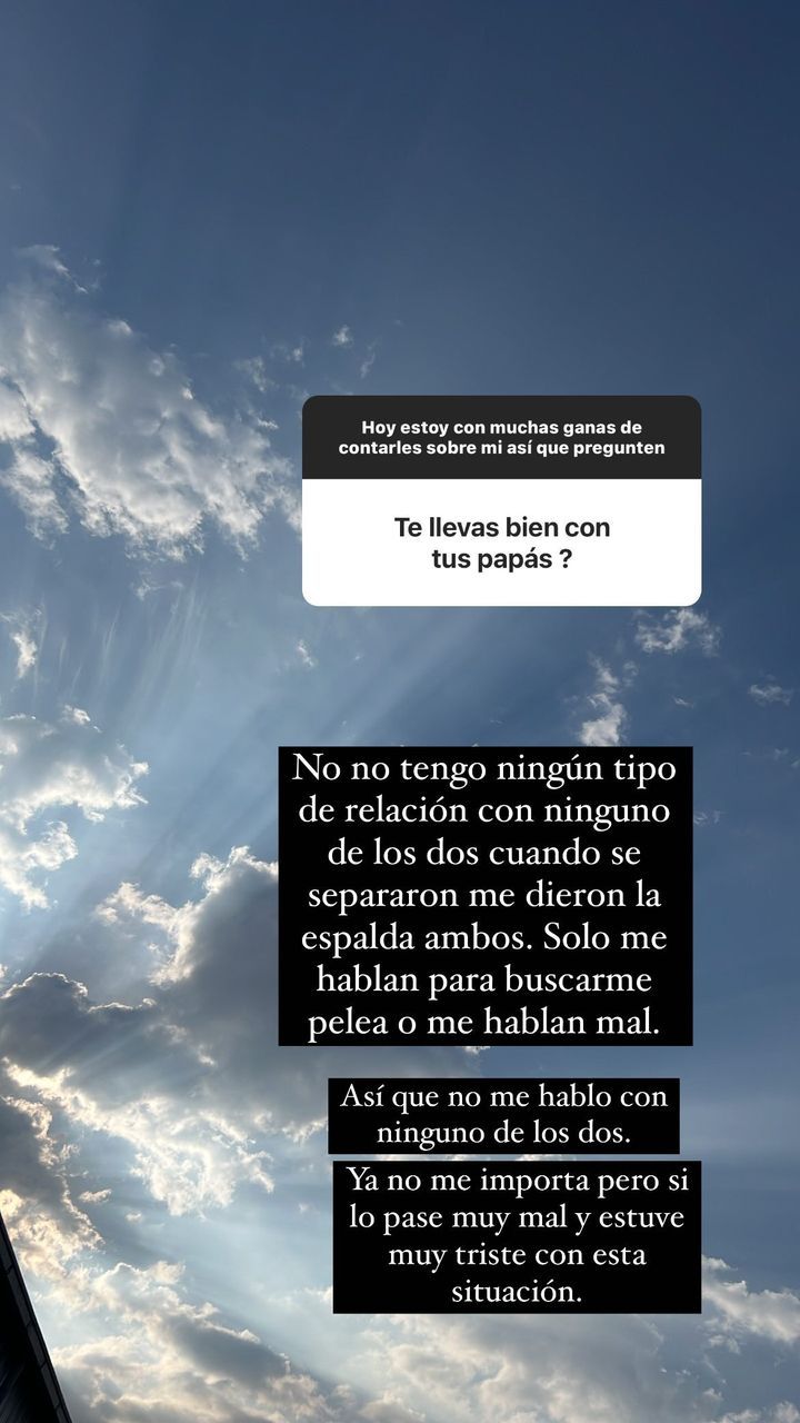 Charlotte Caniggia se sinceró sobre la relación con sus papás: 