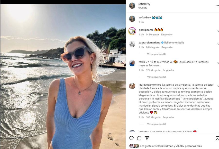 Sofía Aldrey compartió la primera foto desde su separación con Fede Bal y mostró el traje de baño tendencia del verano 