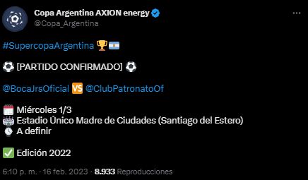 Tweet Copa Argentina