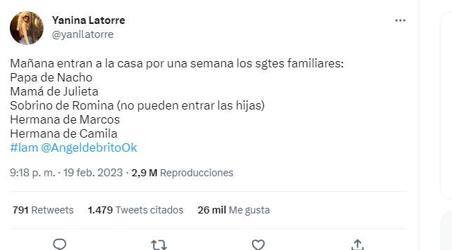 Yanina Latorre contó quién entra a Gran Hermano: 