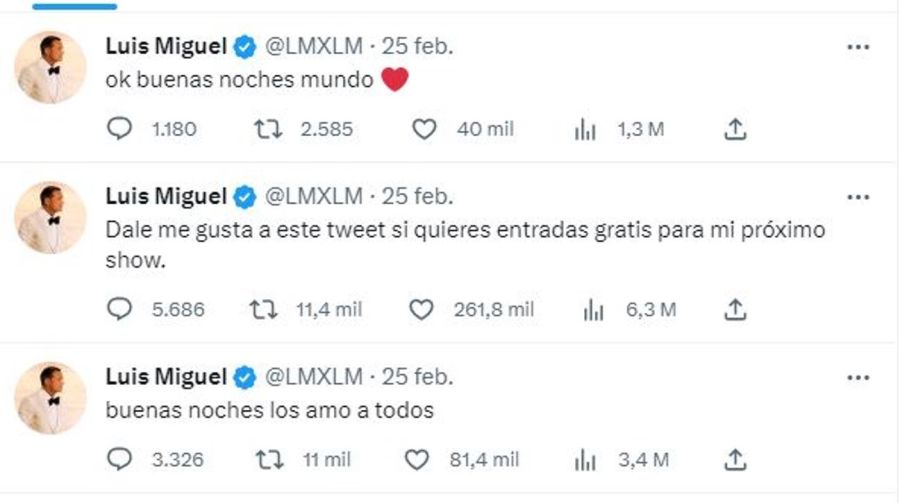 Twitter Luis Miguel hackeado 