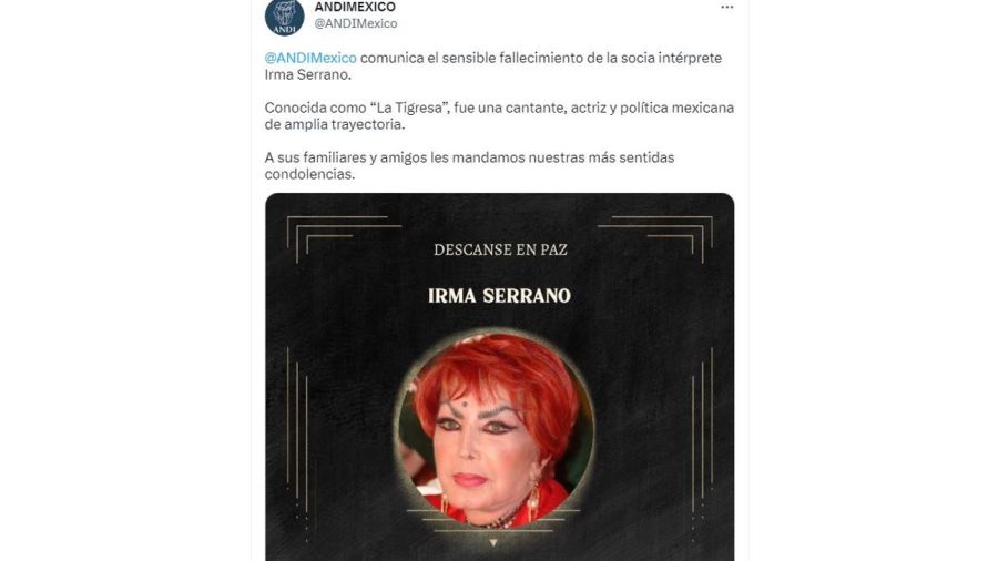 Muerte Irma Serrano