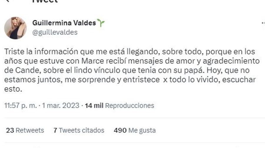Guillermina Valdes respondio a Cande Tinelli