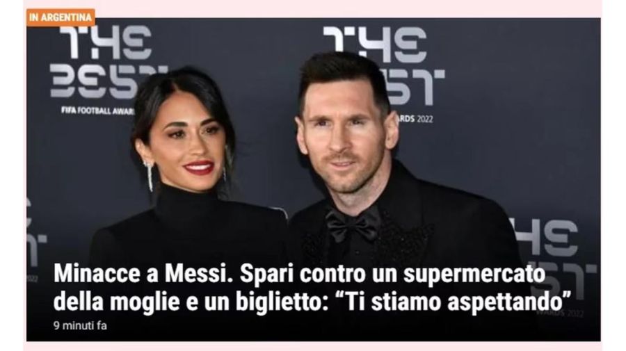 The portals of the world for the news linked to Messi and his wife