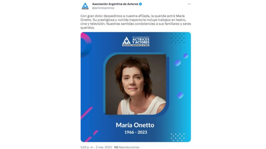 Muerte María Onetto