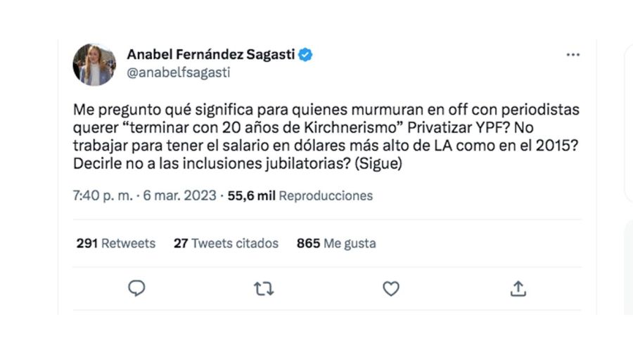 Mensaje de Anabel Fernández Sagasti