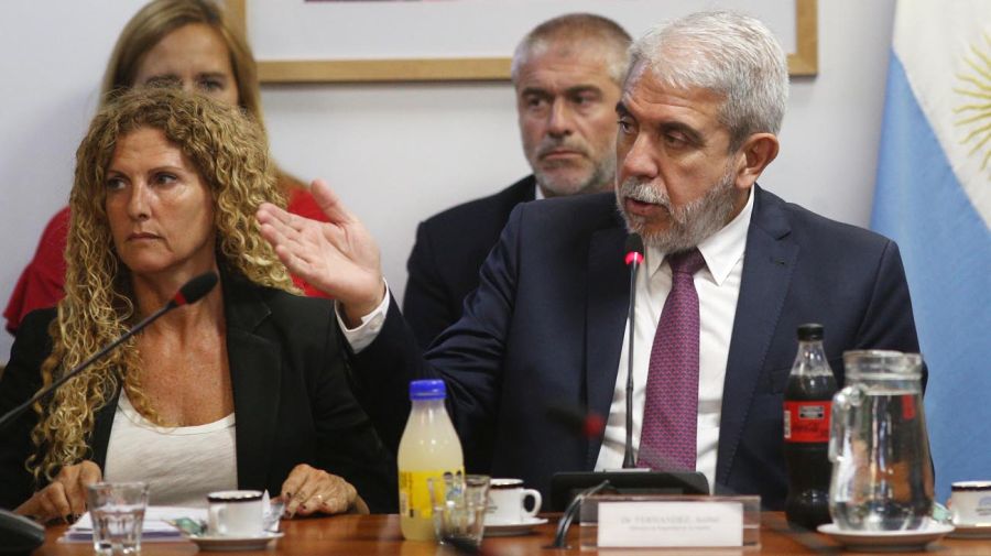 El ministro de Seguridad, Aníbal Fernández, asiste a la Comisión de Seguridad Interior de la Cámara de diputados