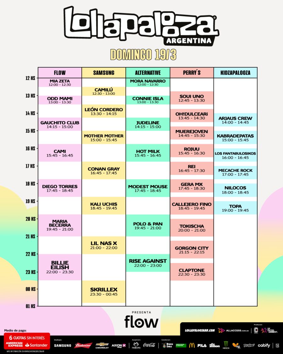 Lollapalooza 2023 se revelaron los horarios de los shows