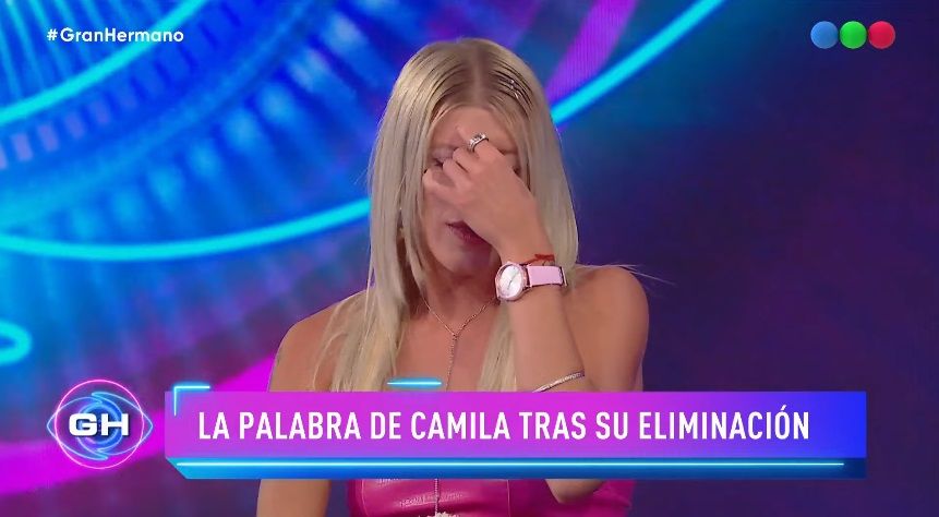 Camila Lattanzio con lágrimas en sus ojos
