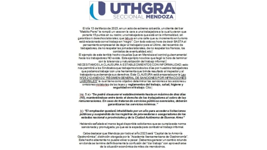 Comunicado UTHGRA