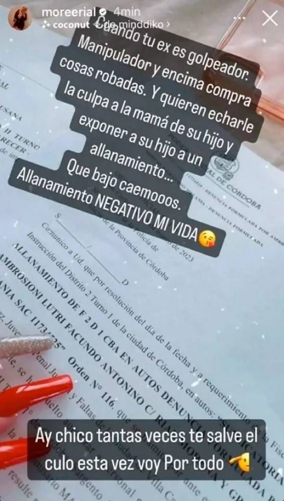 More Rial sufrió un allanamiento y su ex la acusó de ladrona: 