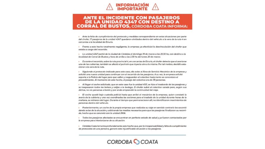 Comunicado de Córdoba Coata