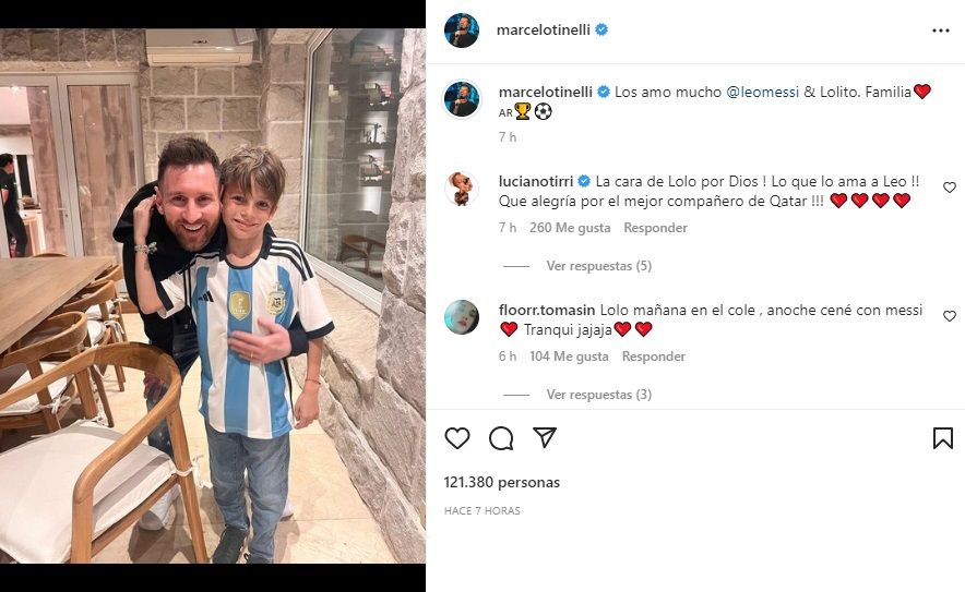 Publicación de Messi y Lolo