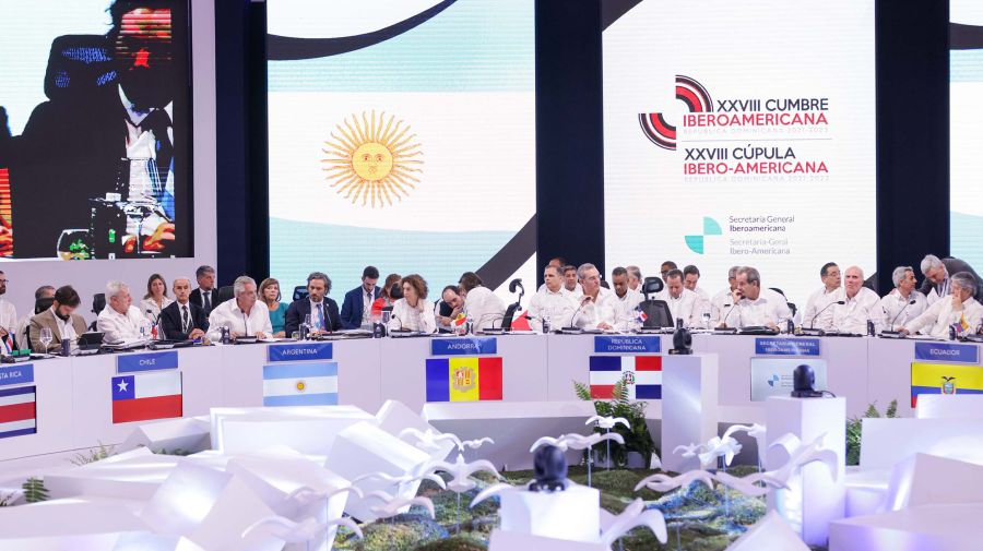 Una vista del centro de deliberaciones de la Cumbre Iberoamericana de Santo Domingo.