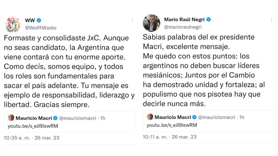 Reacciones en JxC tras el anuncio de Macri