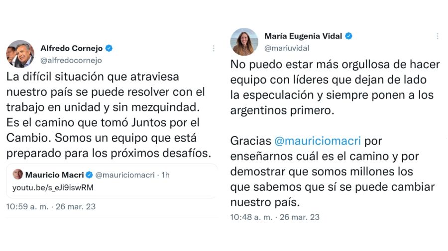 Reacciones en JxC tras el anuncio de Macri